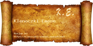 Klenoczki Emese névjegykártya