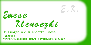 emese klenoczki business card
